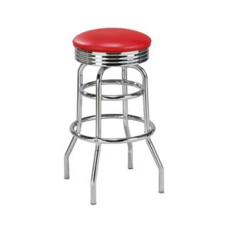 Regal Steel Double Ring 26 Retro Backless Metal Swivel Counter Stool