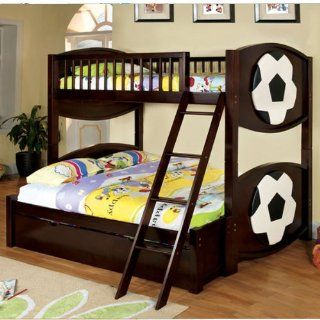 Olympic Soccer Theme Full/Twin Combo Size Bunk Bed w/ Trundle: Home & Kitchen
