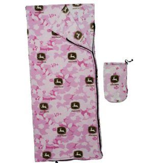 John Deere Pink Camo Fleece Sleeping Bag 