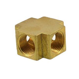 Brass PT 3/8" Thread 4 Ways Cross Connector Pipe Adapter Coupler: Industrial Air Cylinder Accessories: Industrial & Scientific