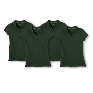Cherokee Girls School Uniform 4 Pack Short Sleeve Pique Polo   Jungle Gym