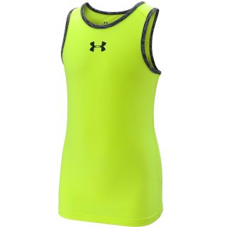 UNDER ARMOUR Boys UA Tech Tank   Size Small, High Vis Yellow/black