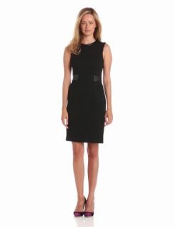 Calvin Klein Women's Sheath Dress With Belt Detail, Black, 2 at  Womens Clothing store: