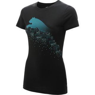 PUMA Womens Graphic Short Sleeve T Shirt   Size: Xl, Black/blue