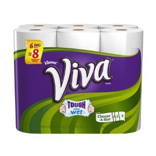 Viva Paper Towels, Choose a Size, White, Big Roll, 6 rolls (Pack of 4): Health & Personal Care