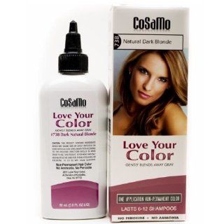 CoSaMo Love Your Color, No Ammonia, No Peroxide Hair Color, #738 Natural Dark Blonde: Comparable to Loving Care: Health & Personal Care