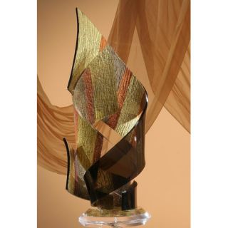 Sculptures and Art Pieces Acrylic Lily Sculpture in Clear and Gold