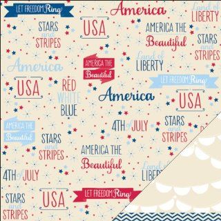 Let Freedom Ring Double Sided Kraft Cardstock 12"X12" Samuel Adams : Scrapbooking Paper : Office Products