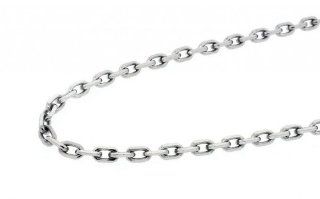 Ladies Real Solid 18K White Gold Italy Cable Link Chain Necklace 18" 8.6 Grams: Jewelry