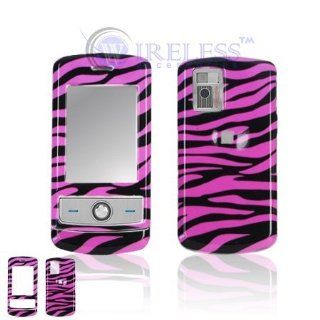 LG CU720 Shine Cell Phone Hot Pink/Black Zebra Design Protective Case Faceplate Cover  Office Supplies 