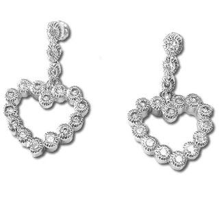 Sterling Silver CZ Heart Earrings: Jewelry