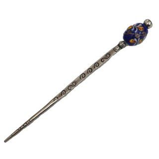Antique Ethnic Silver Tone Hair Stick Clip Metal Bun Pin Indian Women Jewelry: Jewelry