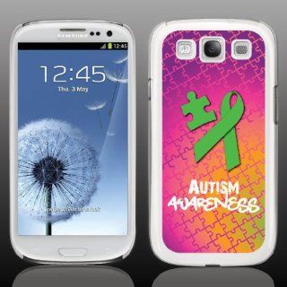 Autism Awareness Samsung Galaxy S3 Phone Case Designs "Autism Rainbow Case"   White Protective Hard Case: Cell Phones & Accessories