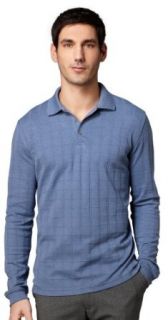 Van Heusen Windowpane Long Sleeve Polo Shirt Blue coastal XX Lg at  Mens Clothing store:
