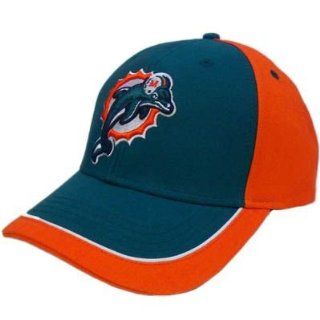 NFL Miami Dolphins Aqua Orange White Hat Cap Constructed Licensed Cotton Velcro : Sports Fan Baseball Caps : Sports & Outdoors