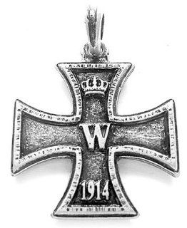Silver German Knights Cross Of The Iron Cross Pendant Crusaders Maltese Bravery Military DAS EISERNE KREUZ 925 St Sterling Silver Plated Prussian symbol 35 x 35 MM Two Sided Design 925 Antiqued Silver Finish DAS EISERNE KREUZ: Everything Else