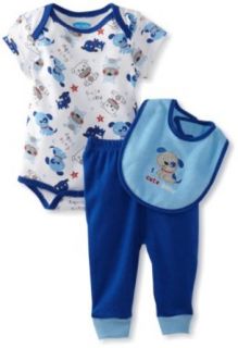 Bon Bebe Baby Boys Newborn 1 Cute 3 Piece Pant Set, Cobalt Blue/White, 0 3 Months: Infant And Toddler Pants Clothing Sets: Clothing