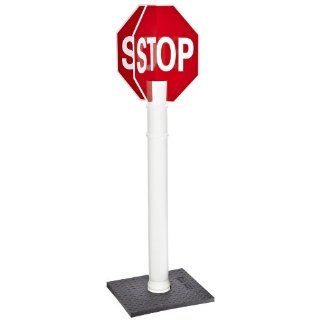 Cortina 03 747QD Non Reflective 4 Way Traffic Sign, Legend "STOP", 11" Width x 56" Height, Red on White: Industrial Warning Signs: Industrial & Scientific