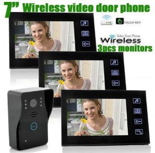 inercom (TM) 7 inch Lcd Wireless Video Door Phone Intercom & Touch Key with 3pcs Lcd Monitors door bell, Doorbell Home Security : Home Security Systems : Camera & Photo