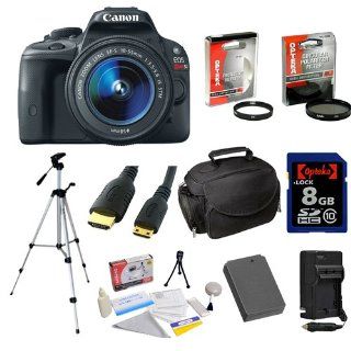 Canon EOS Rebel SL1 DSLR Camera with EF S 18 55mm f/3.5 5.6 IS STM Lens & 8 GB Advanced Accessory Bundle Including Opteka Deluxe Microfiber Gadget Bag, Compact Professional Tripod and More : Digital Slr Camera Bundles : Camera & Photo