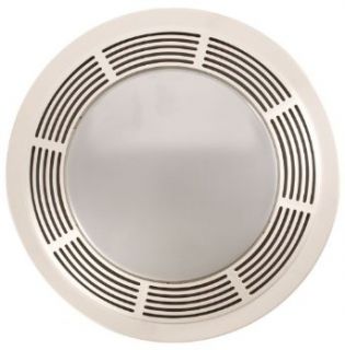 Broan Model 751 Fan/Light, 100 CFM, 3.5 Sones, Round White Grille with Glass Lens   Bathroom Fans  