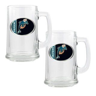 Miami Dolphins   NFL 2 Pack Mug Tankard Gift Set : Drinkware Cups : Sports & Outdoors