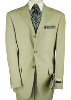 Linen Men Suits Beige Olive Hand Tailored Suit Sporty Casual Italian Apparel Complete with Jacket and Pants (52L) at  Mens Clothing store