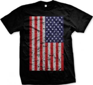 Huge Faded American Flag USA Big Patriotic American Pride US Men's Size T shirt Tee: Novelty T Shirts: Clothing