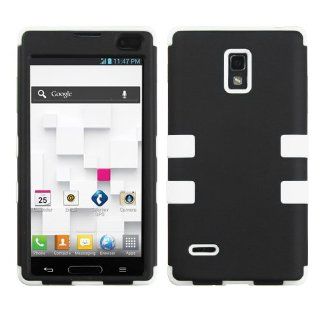 MyBat LGP769HPCTUFFSO003NP Rubberized Rugged Hybrid TUFF Case for LG Optimus L9/Optimus 4G   Retail Packaging   Black/White: Cell Phones & Accessories