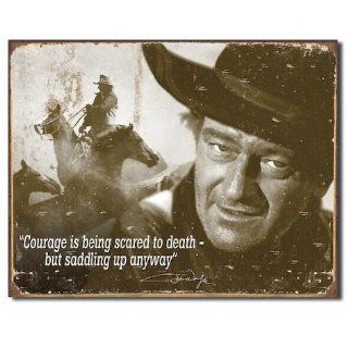 Desperate Enterprises John Wayne Courage Collectible Metal Sign, Model# 1429, 16x12  Decorative Plaques  