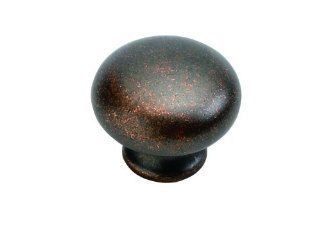 Cottage Round Knob Size 1.1" H x 1.1" W x 0.85" D, Finish Dark Antique Copper   Cabinet And Furniture Knobs  