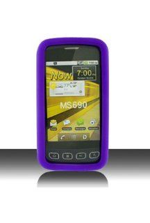 LG MS690 Optimus M Silicone Skin Case   Purple: Cell Phones & Accessories