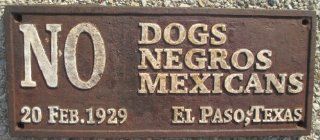 No Dogs Negros Mexicans Black Americana Cast Iron Sign : Black Americana Collectibles : Everything Else