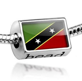 Beads "St. Kitts and Nevis Flag"   Pandora Charm & Bracelet Compatible: Jewelry