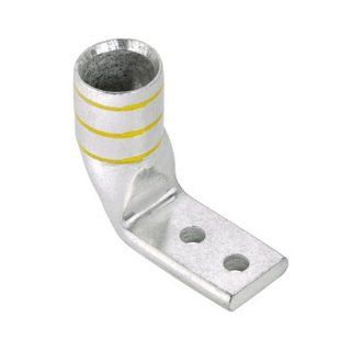 Panduit LCDXN750 38DF 3 Flex Conductor Lug, Two Hole, Standard Barrel With Window, Narrow Tongue, 90 Degree Angle, 3/8" Stud Hole Size, 1.00" Stud Hole Spacing Width, Yellow, 777.7 kcmil Diesel Locomotive Conductor Size, 1 3/4" Wire Strip Le