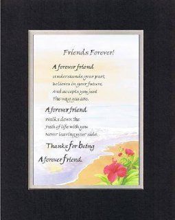 Touching and Heartfelt Poem for Special Friends   Forever Friend Poem on 11 x 14 inches Double Beveled Matting (Black on White)   Greeting Cards