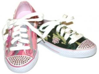 Girls Camouflage Rhinestone Sneakers Tennis Twinkle Toes Shoes (1, Pink): Shoes