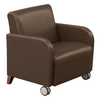 Lesro Oversized Vinyl Club Chair with Casters  Reception Room Chairs 