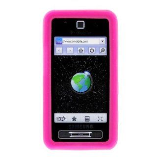 Hot Pink Rubber Silicone Skin Cover Case for T Mobile Samsung Behold T919 Cell Phone: Cell Phones & Accessories