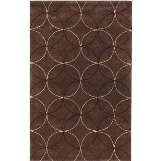 Surya Cosmopolitan COS 8868 Transitional Hand Tufted 100% Polyester Hot Cocoa 8' x 11' Geometric Area Rug   Machine Made Rugs