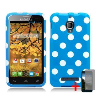 ALCATEL ONE TOUCH FIERCE PINK WHITE POLKA DOT COVER SNAP ON HARD CASE + FREE SCREEN PROTECTOR from [ACCESSORY ARENA]: Cell Phones & Accessories