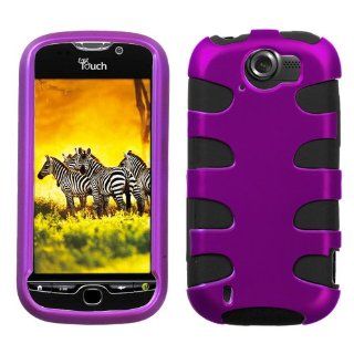 Titanium Purple/Black Fishbone Phone Protector Faceplate Cover For HTC myTouch 4G Slide: Cell Phones & Accessories