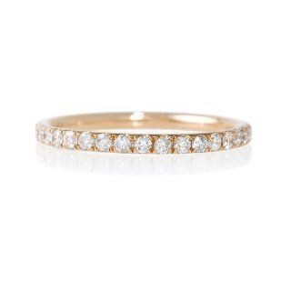 Diamond 18k Rose Gold Eternity Wedding Band Ring: Jewelry