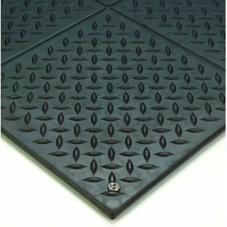 Wearwell Natural Rubber 788 Modular Diamond Plate Conductive ESD Mat, for Electronic and High Voltage Apparatus, 3' Width x 3' Length x 1/2" Thickness, Black: Floor Matting: Industrial & Scientific