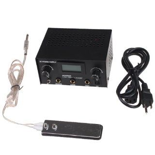 Pro LCD Digital DUAL Tattoo Machine Power Supply Kit With Clip Cord Foot Pedal Electronics