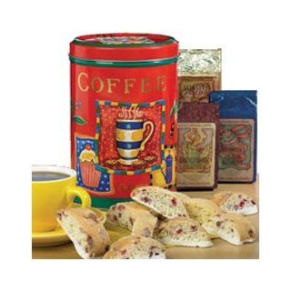 Coffee Sampler with Wild Berry Biscotti Gift Tin : Gourmet Candy Gifts : Grocery & Gourmet Food