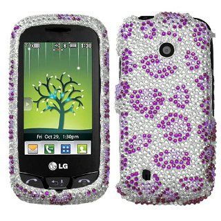 MyBat Diamante Protector Cover for LG VN270 (Cosmos Touch)   Retail Packaging   Leopard Skin/Purple: Cell Phones & Accessories