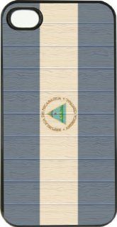 Rikki KnightTM Nicaragua Flag on Distressed Wood Design iPhone 4 & 4s Case Cover (Black Rubber with bumper protection) for Apple iPhone 4 & 4s: Cell Phones & Accessories