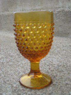 Hobnail Glass Goblets Cast in a Rich Solid Amber Glass Made Here in Pa Amber Water Goblets Kitchen & Dining