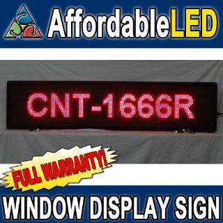 Programmable Scrolling LED Sign   Indoor Display   16 inch (H) x 66 inch (w) (RED) : Business And Store Signs : Office Products